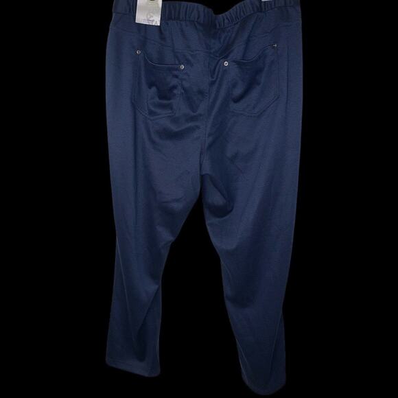 Catherines Navy Pull-On Pants 1X Plus Size Stretch Cropped Comfort Casual - Picture 5 of 8